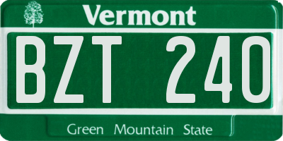 VT license plate BZT240
