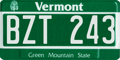 VT license plate BZT243
