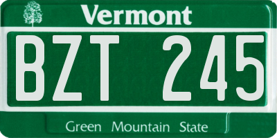VT license plate BZT245