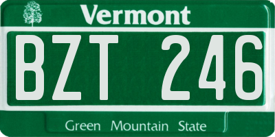 VT license plate BZT246