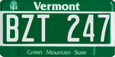 VT license plate BZT247