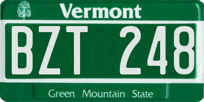 VT license plate BZT248