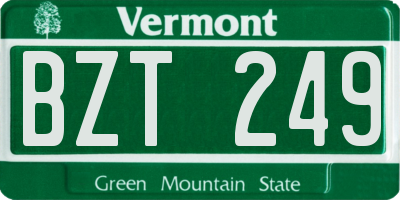 VT license plate BZT249