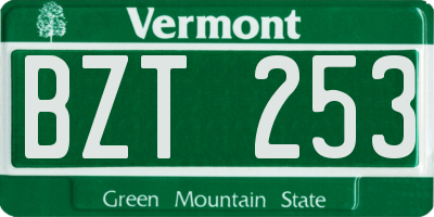 VT license plate BZT253