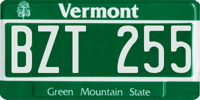 VT license plate BZT255