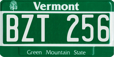 VT license plate BZT256