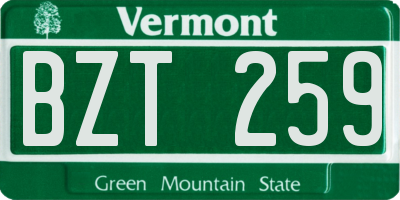 VT license plate BZT259