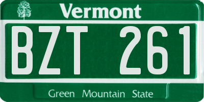 VT license plate BZT261