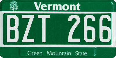 VT license plate BZT266