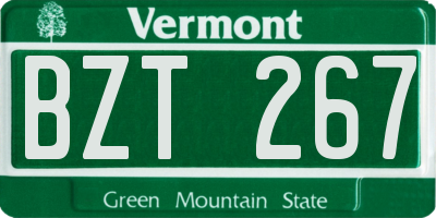 VT license plate BZT267
