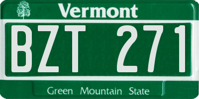 VT license plate BZT271