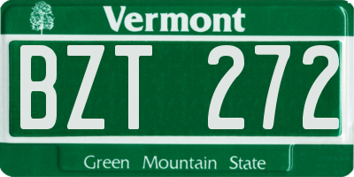 VT license plate BZT272