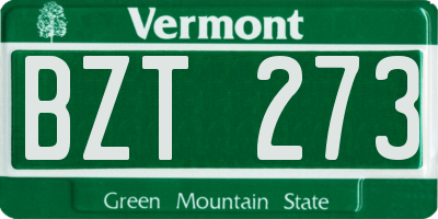 VT license plate BZT273