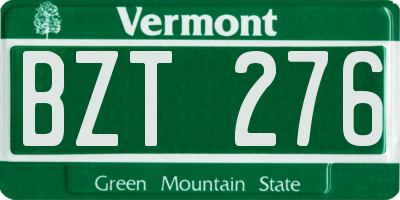 VT license plate BZT276