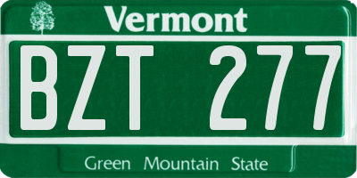 VT license plate BZT277