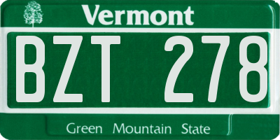 VT license plate BZT278