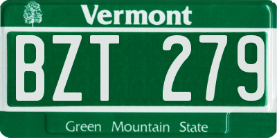 VT license plate BZT279