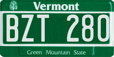 VT license plate BZT280