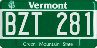 VT license plate BZT281