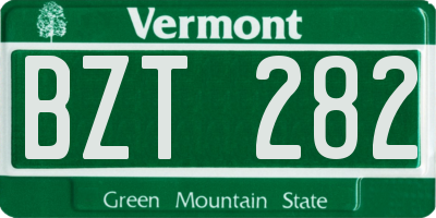 VT license plate BZT282