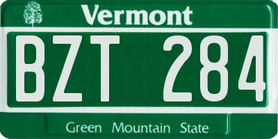 VT license plate BZT284