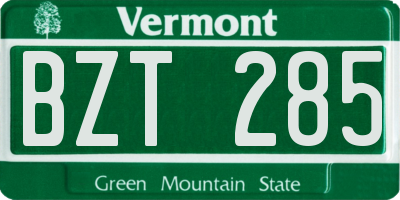 VT license plate BZT285