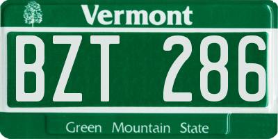 VT license plate BZT286