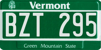 VT license plate BZT295