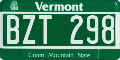 VT license plate BZT298
