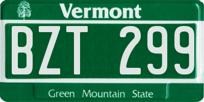 VT license plate BZT299