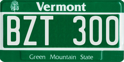 VT license plate BZT300