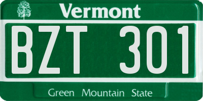 VT license plate BZT301