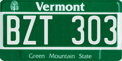VT license plate BZT303