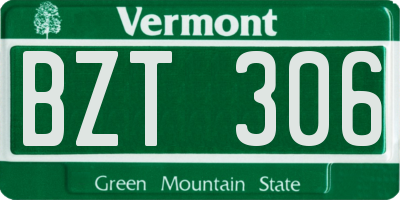 VT license plate BZT306