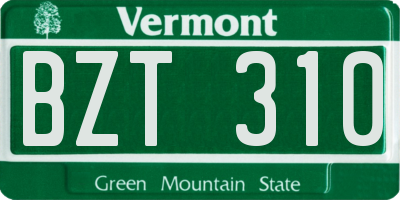 VT license plate BZT310