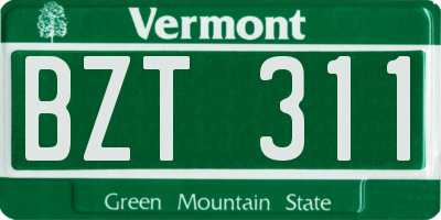 VT license plate BZT311