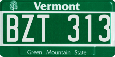 VT license plate BZT313