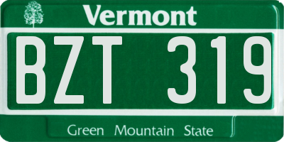 VT license plate BZT319
