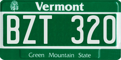 VT license plate BZT320