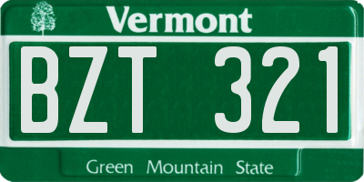 VT license plate BZT321