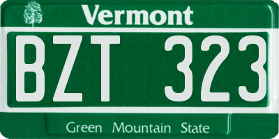 VT license plate BZT323