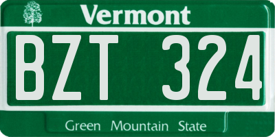 VT license plate BZT324