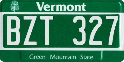 VT license plate BZT327