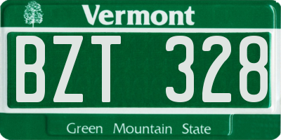 VT license plate BZT328