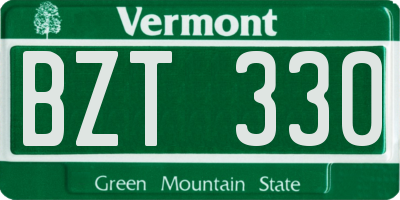 VT license plate BZT330