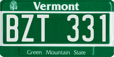VT license plate BZT331