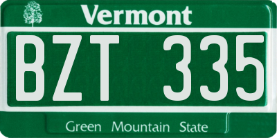 VT license plate BZT335