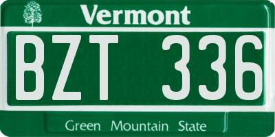 VT license plate BZT336
