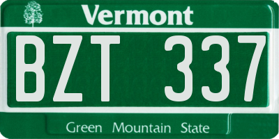 VT license plate BZT337