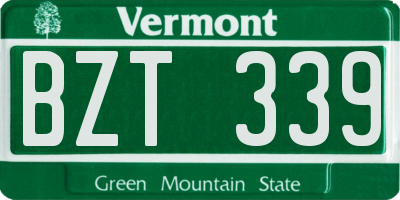 VT license plate BZT339